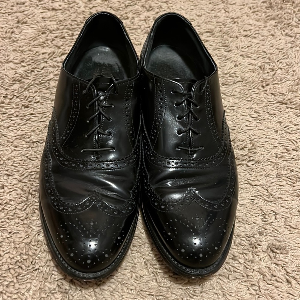 Vintage Hanover Black Leather Oxfords size 10.5